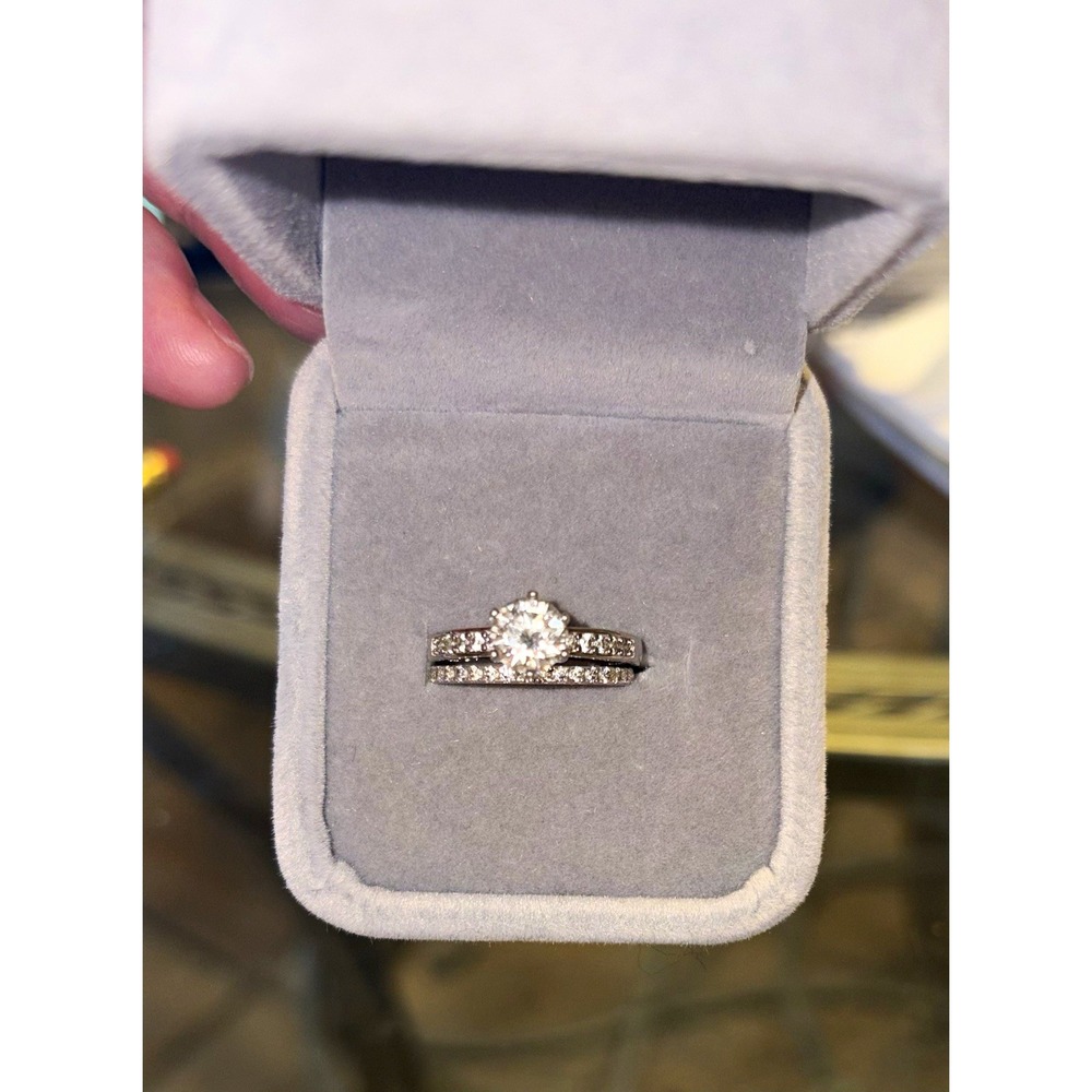 1 CT Moissanite Sterling Silver Bridal Ring Set – S925